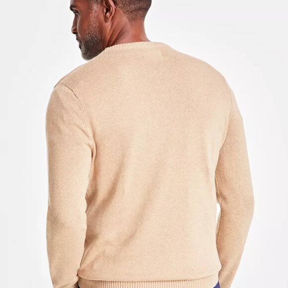 Club Room Textured Cotton Crewneck Sweater Tan NWT - Picture 2 of 11